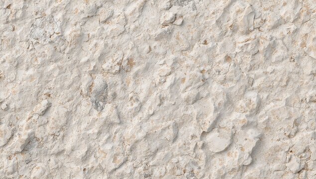 Close-up of textured beige stone wall surface with rough appearance and natural patterns
