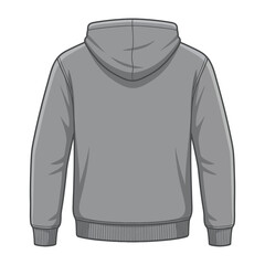 Back view of a gray hoodie offers a cozy, casual vibe © menhan