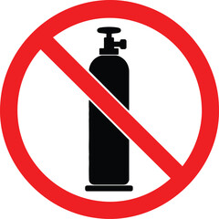 Obraz premium No Compressed Gas Cylinders Restriction Sign Icon