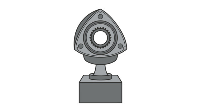 Illustration of a gray Wankel rotary engine rotor trophy