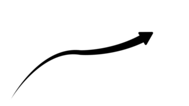 Glowing Upward Arrow Curve Animation Accelerating Growth, Rising Performance, Abstract arrow growth chart of economy icon animated down to up arrow animation, business arrow , with 4k video.