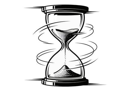 Hourglass with swirling sand timer.