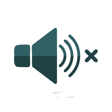 Muted speaker icon with sound waves and cross