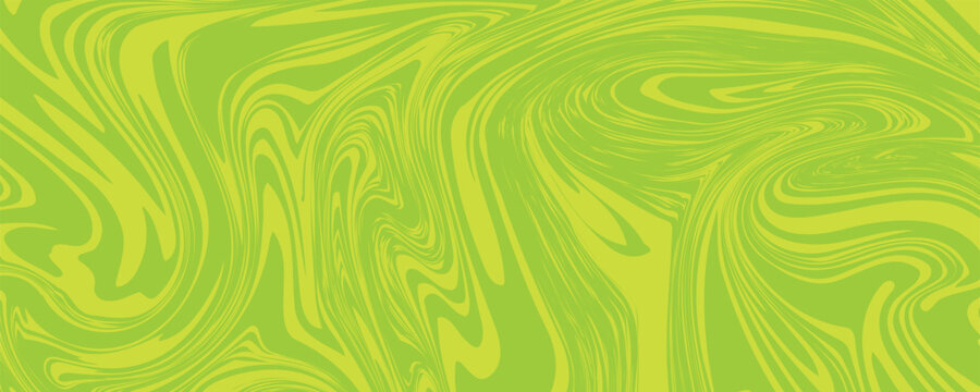 Abstract green background with hypnotic wavy lines pattern. Fresh and natural background