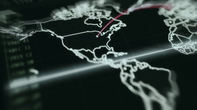 Cybersecurity Map Showing US as Origin and Target of Attacks
