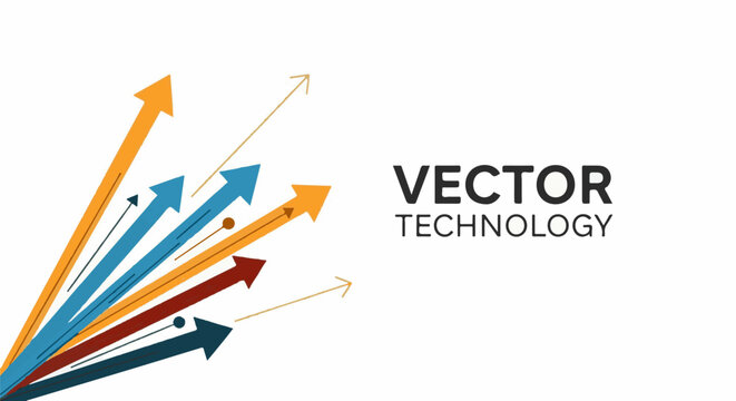 A vector graphic illustration with colorful arrows pointing upwards