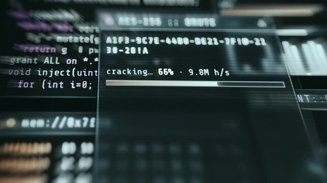 Brute-Force Attack Progress Bar in Password Cracking Interface