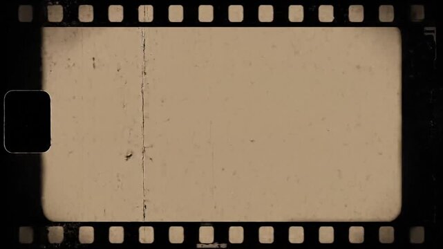 Vintage film strip background with old reel frames capturing classic cinematic moments