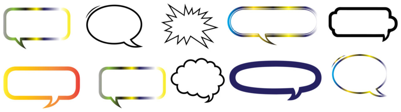 Assorted speech bubbles and comic book elements vector illustration