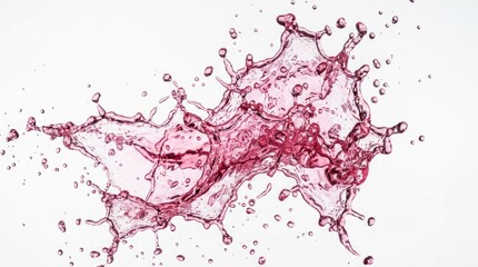 Naklejka premium Dynamic Red Liquid Splash Frozen in MidAir Against White Background.