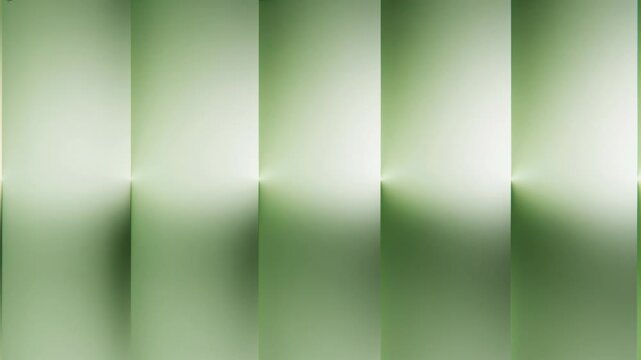 Sliding vertical panels right across frames, closeup render showing soft greens, midline focus