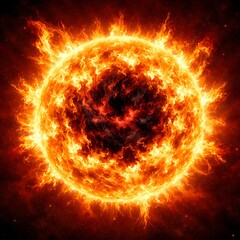 Fototapeta premium Explosive cosmic burst of orange and red energy explosion