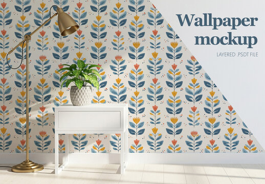 Home interior hallway wallpaper design