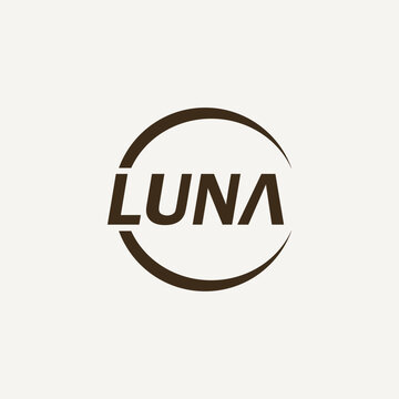 desain logo abstrak luna tipografi luna graphic vector template
