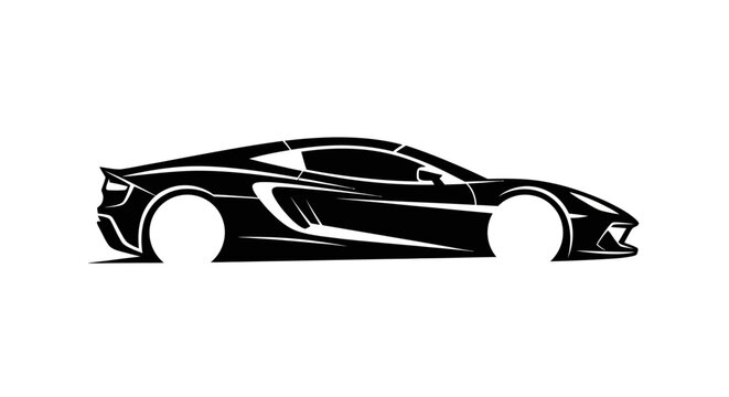 Black Sports Car Side View.