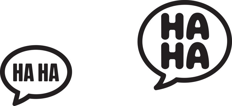 Speech bubble with haha text vector illustration for comic dialogue.