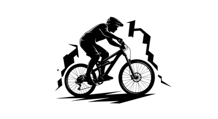 Obraz premium Cyclist Riding Fast Bicycle.