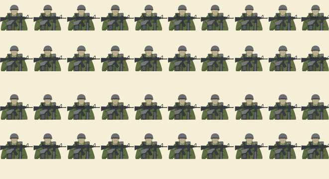 Soldiers Pattern Background - Military Force Repetition