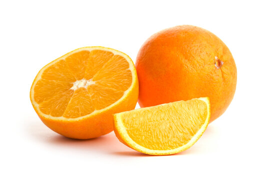 Oranges on white background