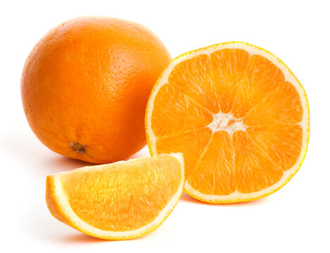 Oranges on white background