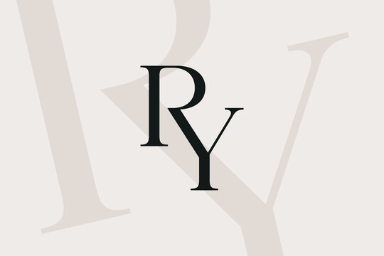 RY or YR letter logo icon design. Classic style luxury initials monogram.