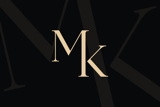 MK or KM letter logo icon design. Classic style luxury initials monogram.