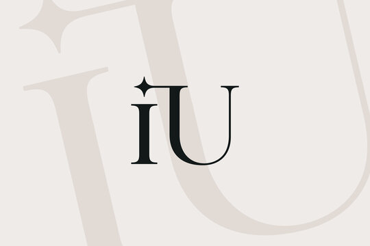 IU or UI letter logo icon design. Classic style luxury initials monogram.