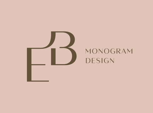 EB or BE letter logo icon design. Classic style luxury initials monogram.