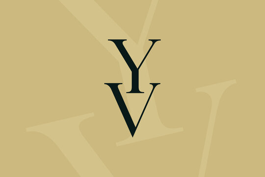 YV or VY letter logo icon design. Classic style luxury initials monogram.
