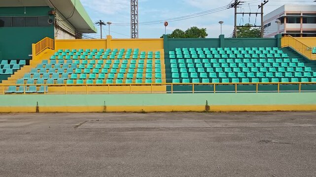 Stadium seating, football stadium  , sports field.