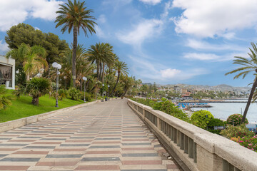Fototapeta premium The esplanade in Sanremo on the Italian Riviera