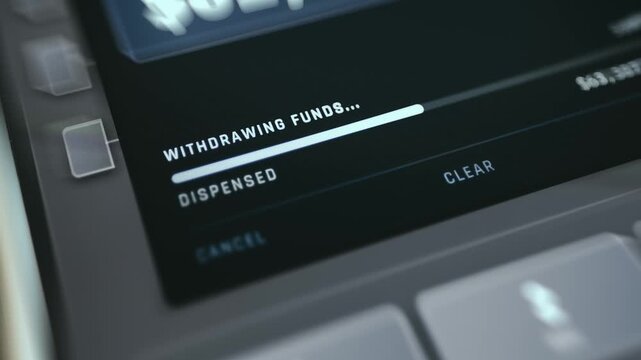 ATM Screen Showing Continuous Withdrawals Leading to Depleted Account