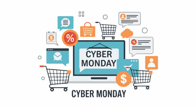 A vibrant digital illustration promoting a major online shopping event