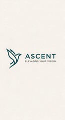 Fototapeta premium Minimalist Ascent Logo Design with Bird Symbol.