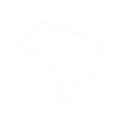 Fototapeta premium Map of brazil with dotted lines on white background