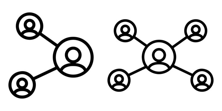 Share, network icon icon vector illustration. social network or work networking icon. PNG. Editable stroke.