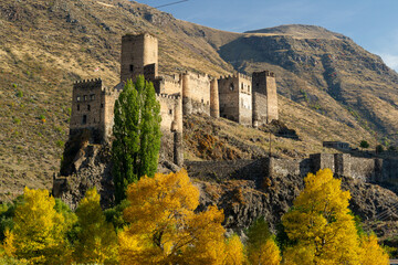 Khertvisi fortress, one of the oldest fortresses in Georgia, located on a high rocky hill at the confluence of the Kura and Paravani rivers.  © Arkadii