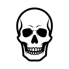 Fototapeta premium Minimalist Human Skull Vector Icon Design.