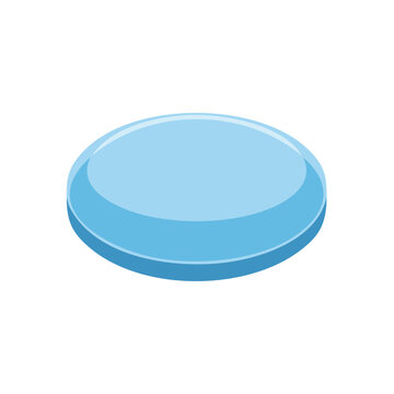 Flat blue button vector icon