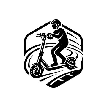 Man riding electric scooter fast.