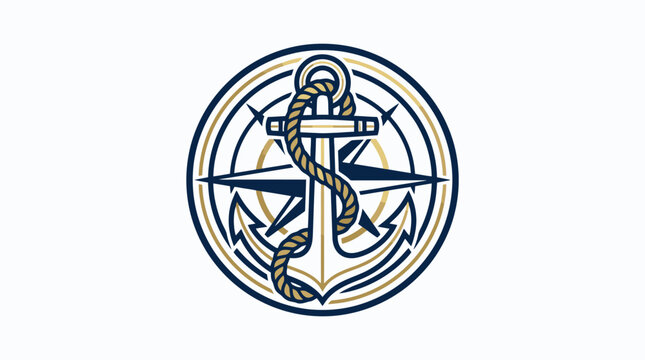 Nautical Anchor Emblem Logo Design.