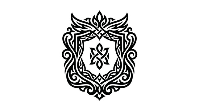 Ornate Crest Emblem Design Element.