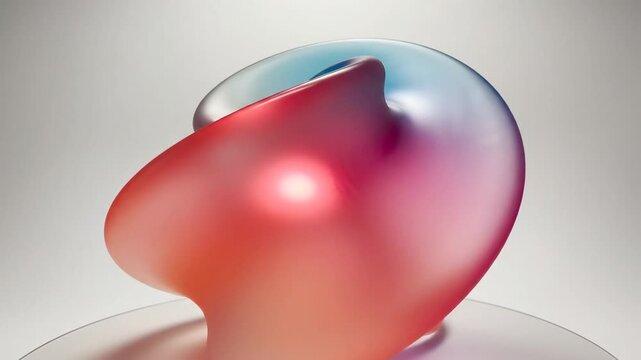 Colorful glass sculpture twisting in dynamic form