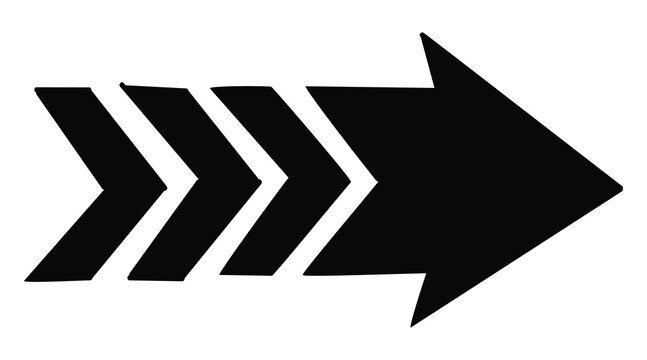 Long arrow. Black arrow pointing right.Direction pointer.Black arrow icons, depicting a sequence or cyclical process, with a simple, flat design.