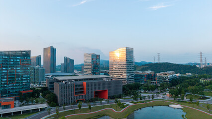 Fototapeta premium Modern Urban Office Complex With Green Surroundings