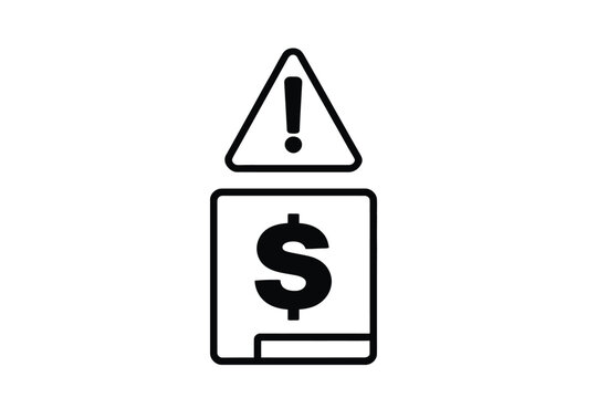 Financial risk warning icon with dollar sign triangle business