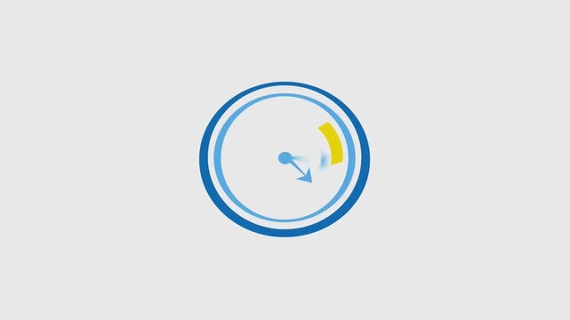 2D Animated Minimalist Wall Clock Face Icon with Fast Moving Hands, Time Management and Deadline Urgency Concept Stock Footage