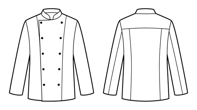 Executive chef jacket (double breasted uniform) template vector illustration