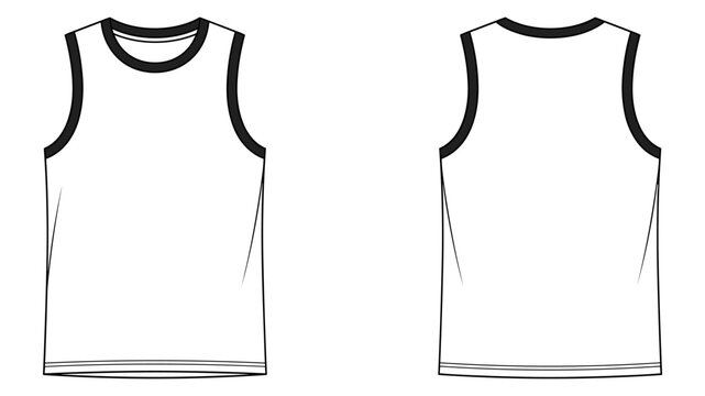 Men fitness tank top (muscle shirt singlet) template vector illustration