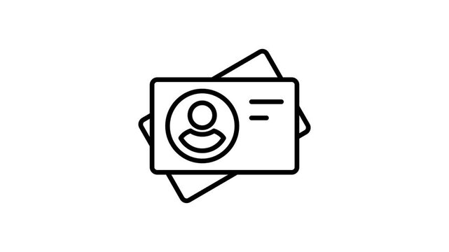 People, person, human, user and profile ID card animated icon for ​employee identity, identification, identifier, account verify, validation, information, access and other